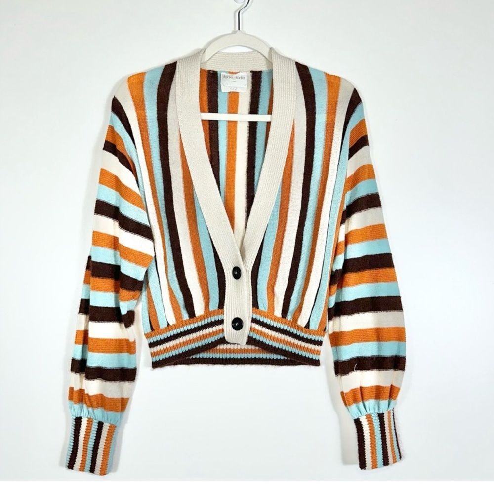 Forte Forte Alpaca Blend Striped Cardigan In Multi Size 
0